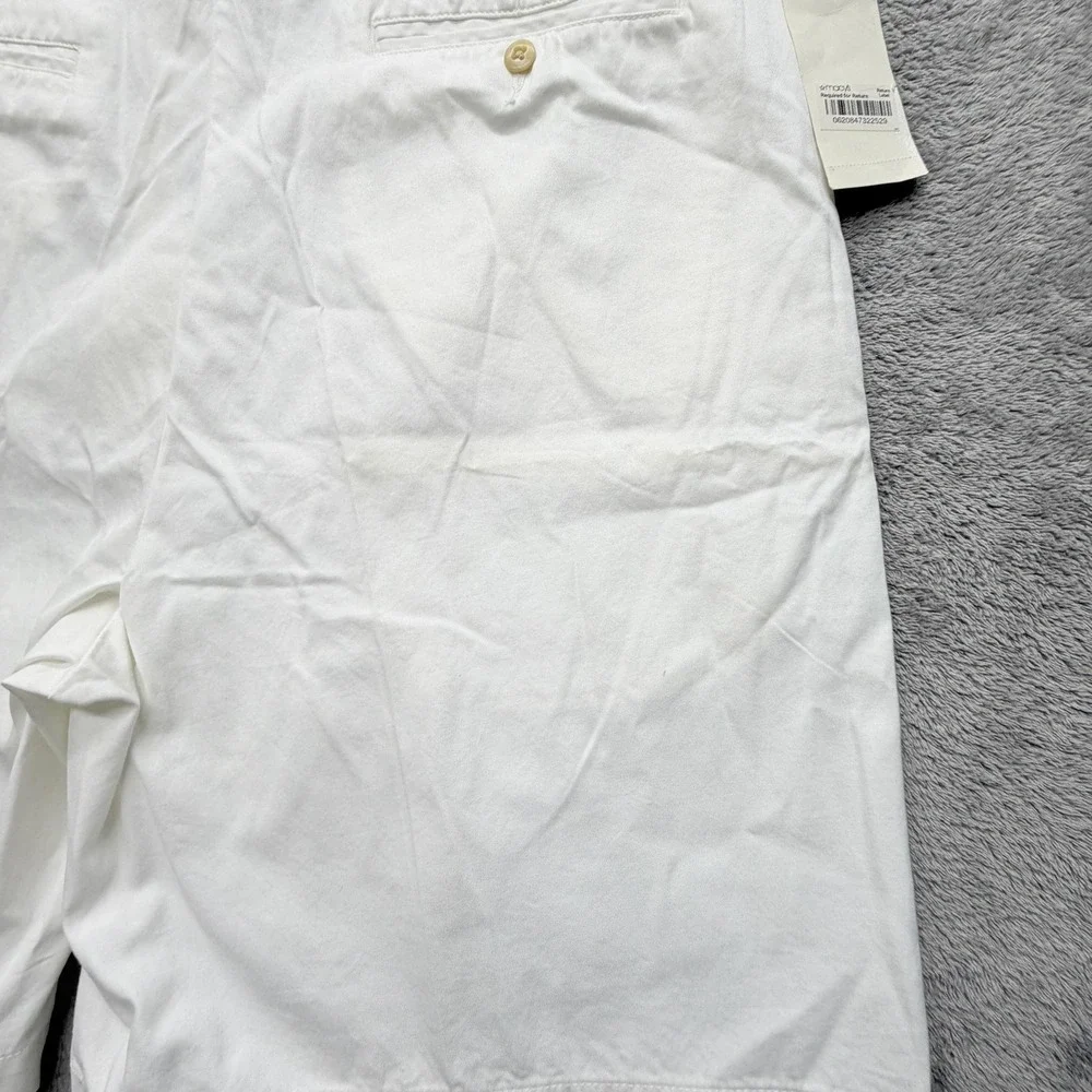 Polo Ralph Lauren Shorts Mens 38 White Chino Pleated Tyler Pockets